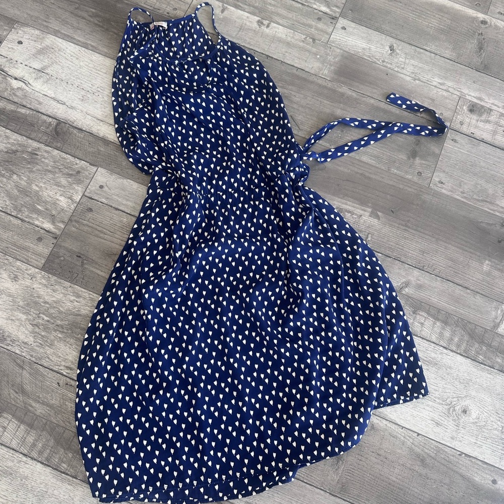 Elegant Blue and White Women's Dress